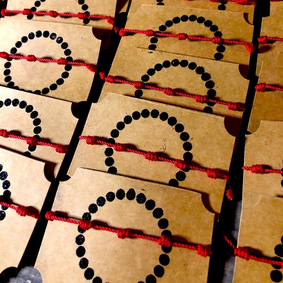 Handmade with Love Red 7 Knot Bracelet - Picture 2 of 7